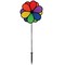 In the Breeze 14 Inch Rainbow Double Dazy Flower - Colorful Wind Spinner for your Yard and Garden